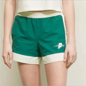 Prince Pickleball Athletic Shorts in Evergreen and Cream White